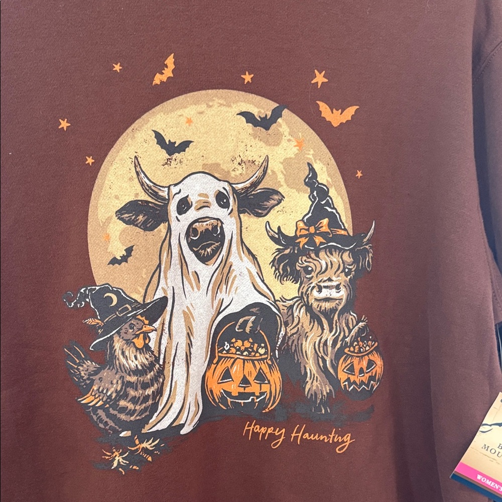 Women  Brown Halloween Sweater - Picture 5 of 7